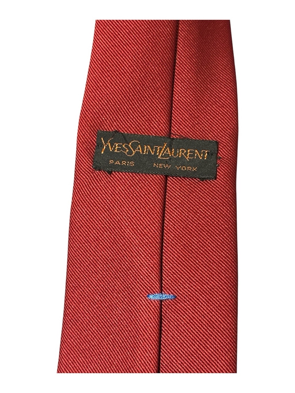 Yves Saint Laurent Solid Red Silk Tie with Subtle Sheen